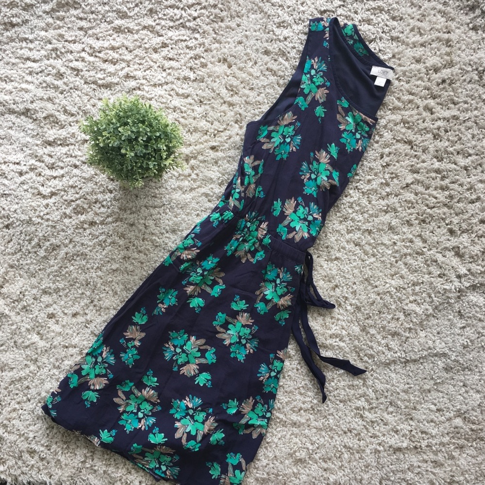 Loft Navy Floral Dress sz XL